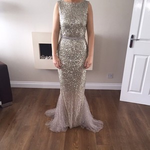 silver sequin wedding dress