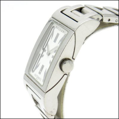 Auth BVLGARI Rettangolo RT45S J16519 Silver Men Wrist Watch Fast