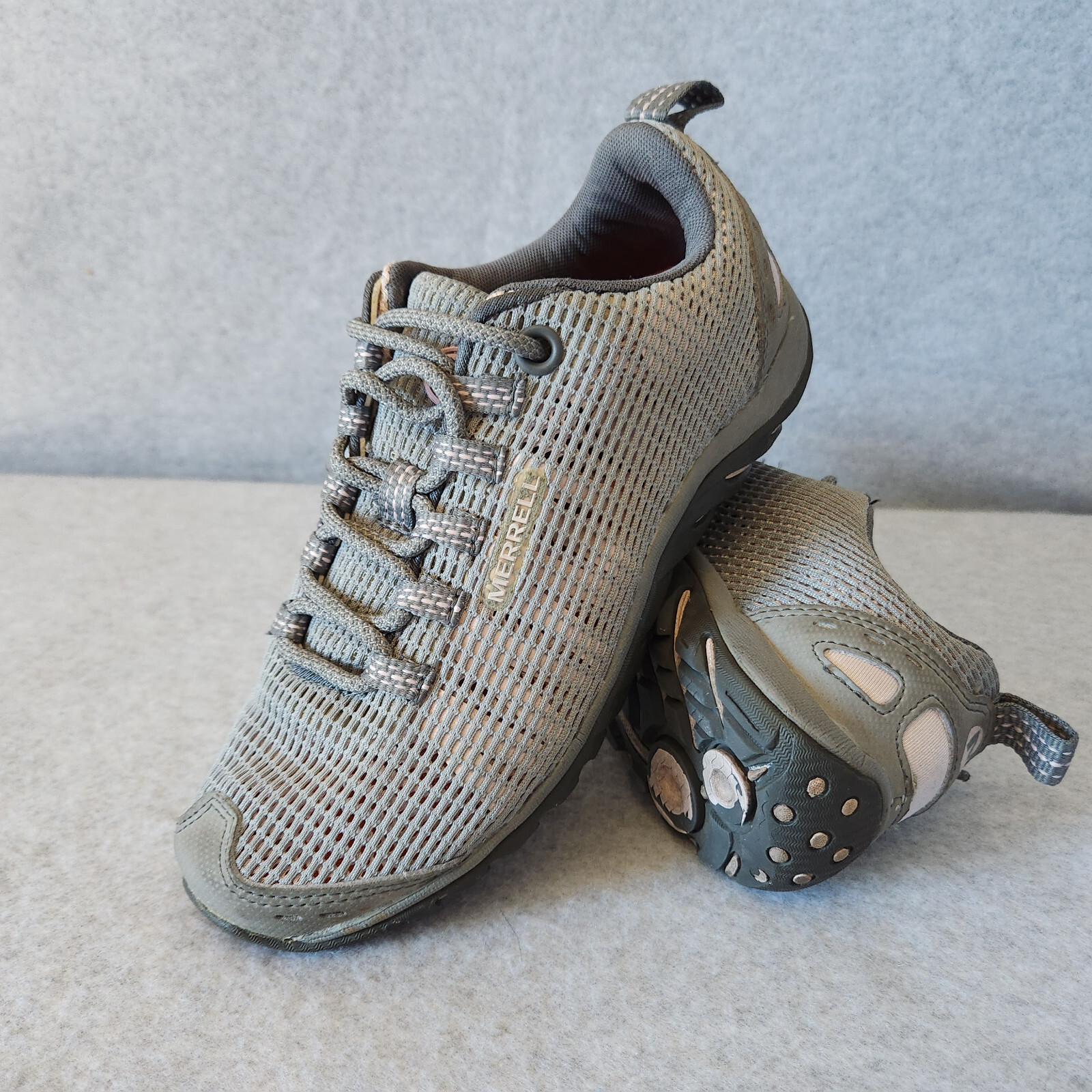 Merrell Trial scarpe da trekking sneakers traspiranti Meah stringate grigio rosa donna US6