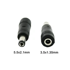 10x DC Power 5.5 x 2.1mm Male Plug To 3.5 x 1.35mm Female Jack Adapter Connector