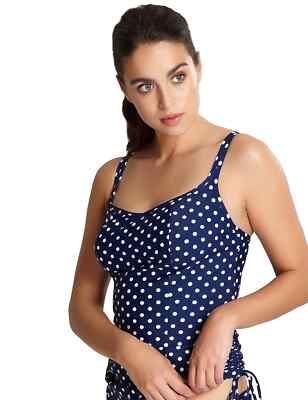 Panache Underwire Bra Sized Tankini Anya Spot Tankini Top NAVY