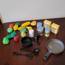 Vintage Little Tikes Play Kitchen Lot Pots Pans Utensils Salt  Pepper, Food