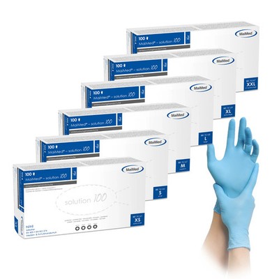 MaiMed Solution Nitril-Einmal Handschuhe Blau- 100 Stück Gr. M