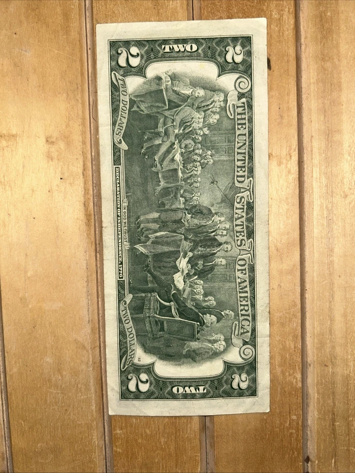 Very Odd Ink Error $2 Two Dollar Bill Circulated FREE SHIPPING  - Image 2 of 4