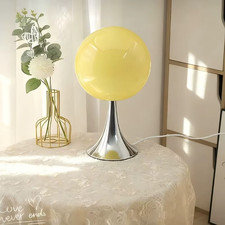 Glass Globe Table Lamp Touch Dimmable LED 25cm/9.8" USB Bedside Light