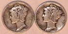 (2) Mercury Dimes - 1920(Fine) 1923(Fine) - Details - #3406ED