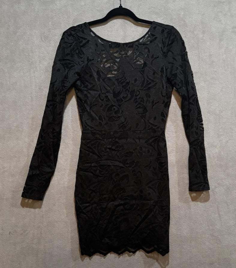blue dress for baby girl Black Floral Lace Bubble Hem Strapless Mini Dress main image 1