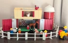Vtg 1986 Fisher Price Little People Farm Barn #2501 Moo Sound & Accessories Lot