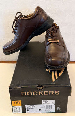 Dockers Mens Casual Oxford Shoe Trustee Dark Tan Size 8 M NEW