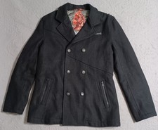 Y2K Vintage VOLCOM Peacoat, Black Wool Blend Double Breasted Mens Jacket Size L