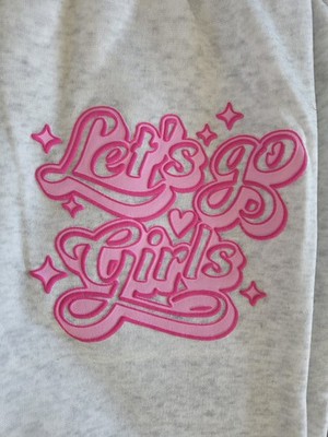 MEDIUM Joggers ''Let's Go Girls'' Lt Gray Elastic Waist/bottom Bnwt