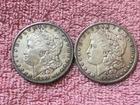 2 X 1890-S  XF. /  AU. MORGAN SILVER DOLLAR COINS. NICELY TONED CIRCULATED  # 4