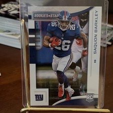 Panini Rookies & Stars Saquon Barkley Rookie 2018 New York Giants NFL Card #102. rookie card picture