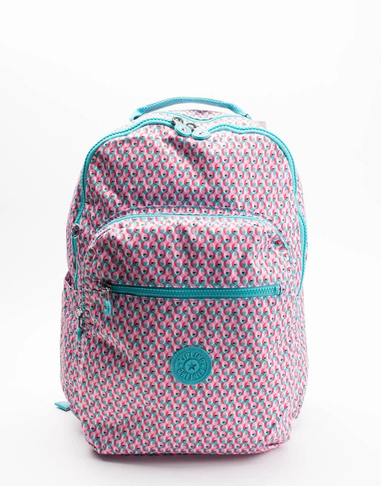 RRP€205 KIPLING Backpack Large Logo Geometric Pattern Padded Strap Zipped - Image 2 of 4