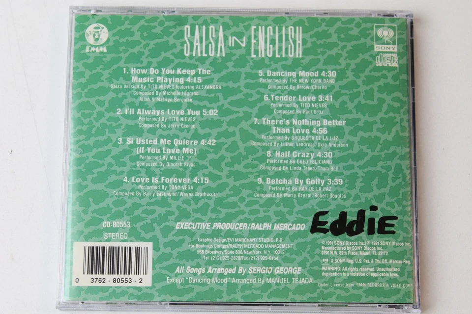 *PUT YOUR HEART ON/ FOR LOVERS AND DANCERS CD 1991 RMM SONY SALSA IN ENGLISH OOP - Image 4 of 4