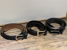 Genuine Leather Mens Belts Mixed Lot Of 3 Black Cowhide Zipper Vera Pelle 42-43  