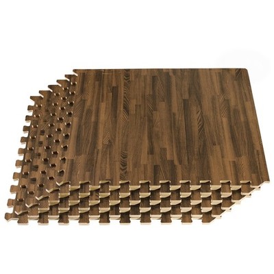 Forest Floor 3/8'' Wood Grain Foam Tiles Interlocking Anti-Fatigue Mats 24 Sq Ft