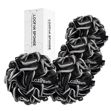 XL Loofah Pack 75g Black Shower Loofah Sponge Bath Luffa for Body Scrub