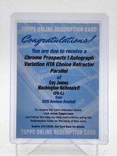 COY JAMES 2026 BOWMAN CHROME PROSPECTS AUTO HTA CHOICE REFRACTOR /150 Q3967