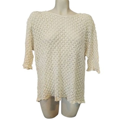 Vintage 90s L.A. Express Cream Knit Pullover One Size Fits All