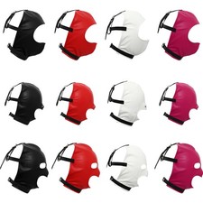 US 1Pcs PU Leather Face Mask Adjust Buckle Belt Masquerade Head Cover Headgear