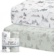 Crib Sheets Neutral - Fitted Baby Crib Sheets Bed for Girl Boy - 2 Pack Stand...