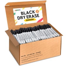 108 Pack Fine Tip Dry Erase Markers, Bulk Whiteboard Erasable Black Markers, ...