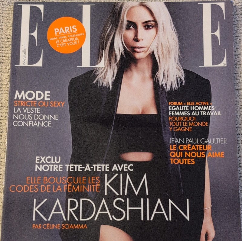 ELLE French Fashion Magazine Kim Kardashian Cover Jean Paul Gaultier Sciamma
