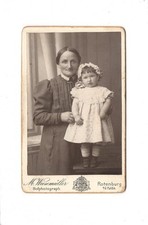 CDV Foto Feine Dame mit kleinem Mädchen - Rotenburg an der Fulda um 1910