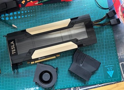 Nvidia Tesla V100 32GB SXM2 PCIE GPU CUDA Computing Accelerator Graphics + fan