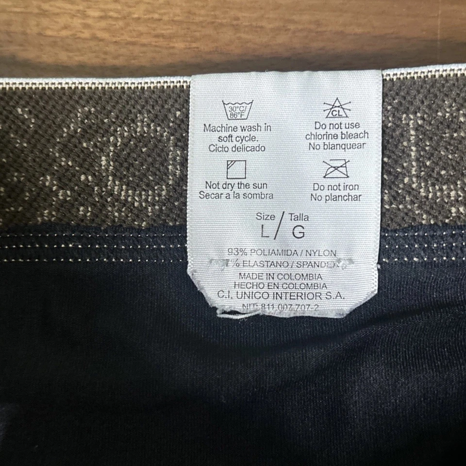 Vtg Unico String Bikini Briefs Sz L Black Briefs Thick Band Nylon Second Skin - Image 4 of 4