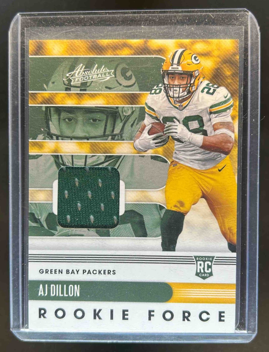 AJ Dillon Panini Absolute Rookie Force Relics #24 Base