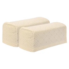 2Pcs Stretch Armrest Covers, Non-Slip Couch Arm Slipcovers, Cream White