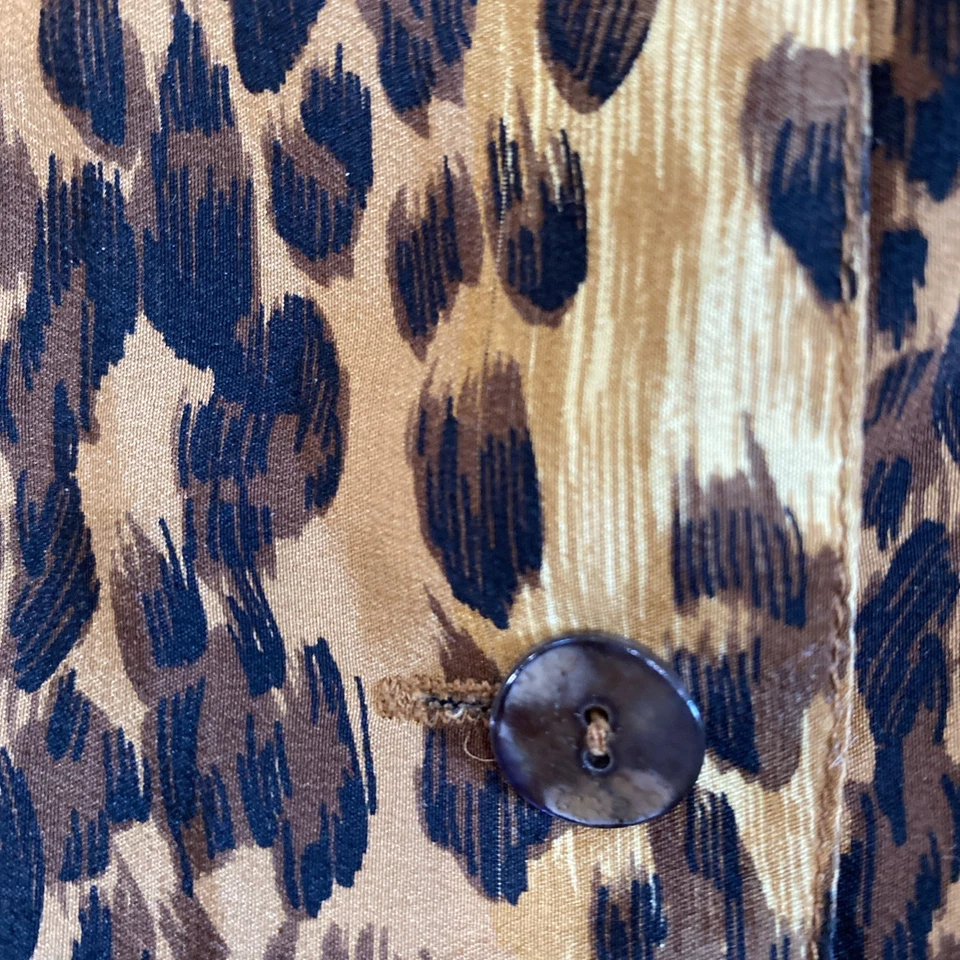 Chaqueta Bomber Vintage Años 90 Seda Estampado Leopardo/Guepardo Talla Pequeña Elegante Lujo Glamour Foto 4 de 4