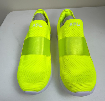APL TechLoom Bliss Men s Size 14 Energy White Neon Yellow Slip On Running Shoes