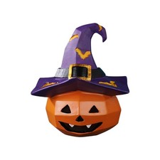 Handcrafted Halloweens Hat Figurine Realistic Pumpkins Carving Home Office