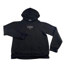 Puma Boys Black Pullover Hoodie Embroidered Logo Sweatshirt Size L 14-16 1518579