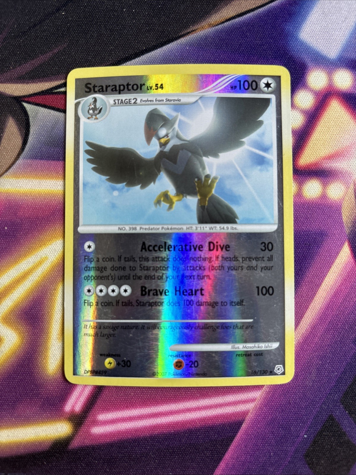 Pokemon 2007 Diamond & Pearl 16/130 STARAPTOR Reverse Foil LP