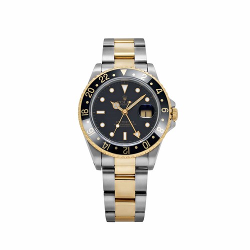 Rolex GMT-Master II 16713 Stainless Steel Yellow Gold Black Di...