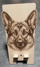 Support téléphone bureau En Bois "Berger Allemand"