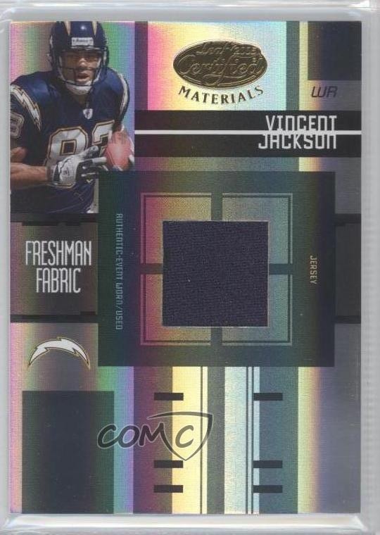 2005 Leaf Certified Materials Freshman Fabric Vincent Jackson Rookie RC 7n2