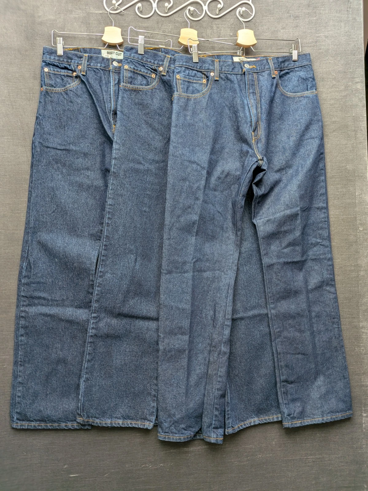 Levi's Jeans 517 Bootcut Dark Blue Denim 100% Cotton Stiff Men's Size 34x34