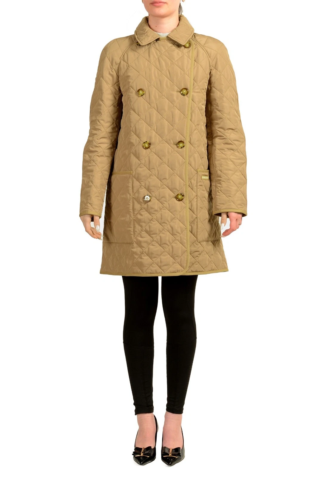 Burberry — Burberry Women's "Tything" Camel Quilted Double Breasted Jacket Coat US L IT 44