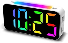 Loud Alarm Clocks for Bedrooms Heavy Sleepers, Digital Bedside Rgb and White 