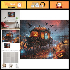 1000-Piece Wooden Jigsaw Puzzle - Ghost Carriage Pumpkin Design for Adults