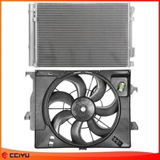 For 12-13 Hyundai Accent Veloster A/C Condenser & Radiator Cooling Fan Assembly