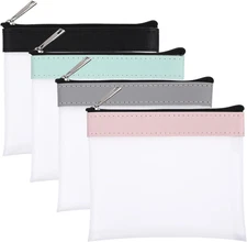 Clear Zipper Pouches, 4 Pieces Mini Makeup Bag Small Zipper Pouch Cute Clear Bag
