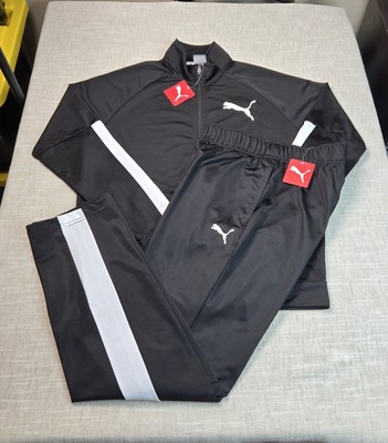 PUMA Contrast 2.0 Tracksuit Jacket & Pants Set Large Mens Black