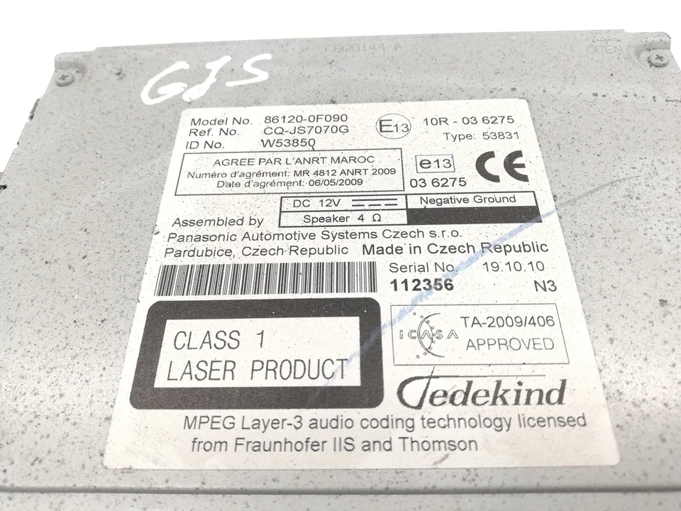 TOYOTA VERSO R2 86120-0F090 Musik-Player ohne GPS 2.00 Diesel 93kw 17562881 - Bild 3 von 4