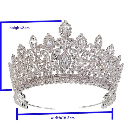 Wedding Crown Jewelry Vintage Bridal Hair Tiaras Copper Luxury Rhinestone Crowns - Picture 4 of 20